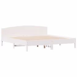 vidaXL Bed Frame with Headboard Bed Base White 200x200 cm Solid Wood Pine - Additional view 6