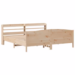 vidaXL Bed Frame with Headboard Bed 180x200 cm Super King Solid Wood Pine