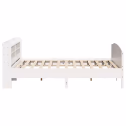 vidaXL Bed Frame with Headboard White 180x200 cm Super King Solid Wood Pine - Additional view 4