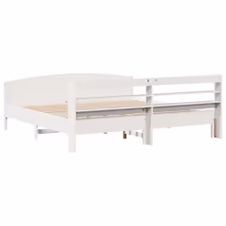 vidaXL Bed Frame with Headboard White 180x200 cm Super King Solid Wood Pine - Additional view 5