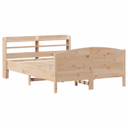 vidaXL Bed Frame with Headboard Bed Base Bedstead 160x200 cm Solid Wood Pine