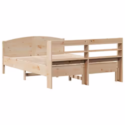 vidaXL Bed Frame with Headboard Bed Base Bedstead 160x200 cm Solid Wood Pine - Additional view 5
