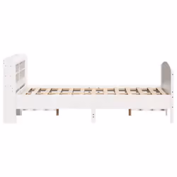 vidaXL Bed Frame with Headboard White 150x200 cm King Size Solid Wood Pine - Additional view 4