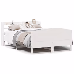 vidaXL Bed Frame with Headboard Bed Base Solid Wood Pine - 120 x 200 cm