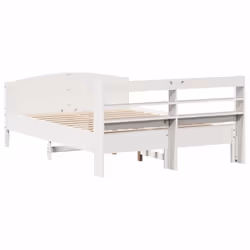 vidaXL Bed Frame with Headboard Bed Base Solid Wood Pine - 120 x 200 cm - Additional view 5