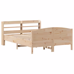 vidaXL Bed Frame with Headboard Bed 120x190 cm Small Double Solid Wood Pine
