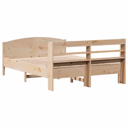 vidaXL Bed Frame with Headboard Bed 120x190 cm Small Double Solid Wood Pine - Additional view 5