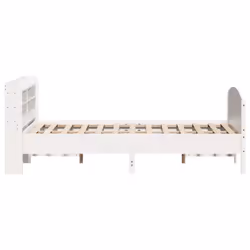 vidaXL Bed Frame with Headboard White 120x190 cm Small Double Solid Wood Pine - Additional view 4