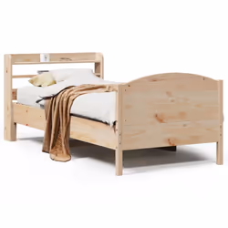 vidaXL Bed Frame with Headboard Bed Base Bedstead 100x200 cm Solid Wood Pine