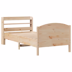 vidaXL Bed Frame with Headboard Bed Base Bedstead 100x200 cm Solid Wood Pine