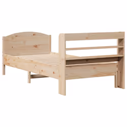 vidaXL Bed Frame with Headboard Bed Base Bedstead 100x200 cm Solid Wood Pine - Additional view 5