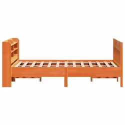 vidaXL Bed Frame with Headboard Wax Brown 150x200 cm King Size Solid Wood Pine - Additional view 4