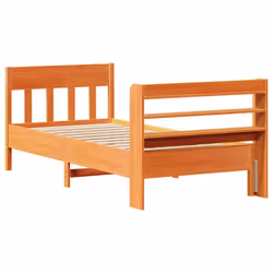 vidaXL Bed Frame with Headboard Bed Base Wax Brown 100x200 cm Solid Wood Pine - Additional view 5