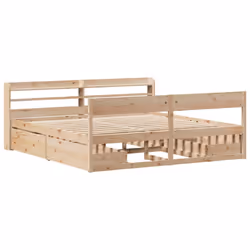 vidaXL Bed Frame without Mattress Bed Base Bedstead 200x200 cm Solid Wood Pine
