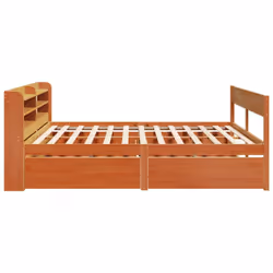 vidaXL Bed Frame without Mattress Bed Wax Brown 200x200 cm Solid Wood Pine - Additional view 6
