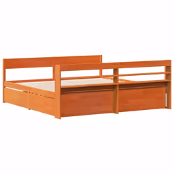 vidaXL Bed Frame without Mattress Bed Wax Brown 200x200 cm Solid Wood Pine - Additional view 7