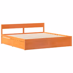 vidaXL Bed Frame without Mattress Bed Wax Brown Super King Solid Wood Pine - Additional view 4