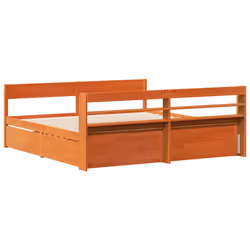 vidaXL Bed Frame without Mattress Bed Wax Brown Super King Solid Wood Pine - Additional view 7