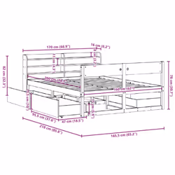 vidaXL Bed Frame without Mattress Bed Base Bedstead 160x200 cm Solid Wood Pine