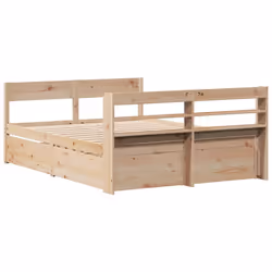 vidaXL Bed Frame without Mattress Bed Base Bedstead 160x200 cm Solid Wood Pine - Additional view 7