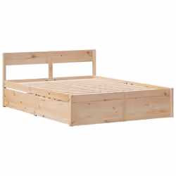 vidaXL Bed Frame without Mattress Bed 150x200 cm King Size Solid Wood Pine - Additional view 4