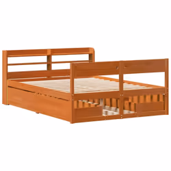 vidaXL Bed Frame without Mattress Bed Wax Brown 140x200 cm Solid Wood Pine
