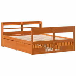 vidaXL Bed Frame without Mattress Bed Wax Brown 120x200 cm Solid Wood Pine