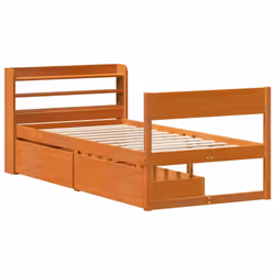 vidaXL Bed Frame without Mattress Bed Wax Brown 100x200 cm Solid Wood Pine