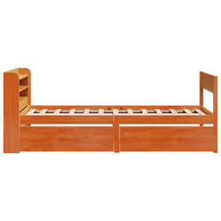 vidaXL Bed Frame without Mattress Bed Wax Brown 100x200 cm Solid Wood Pine - Additional view 6