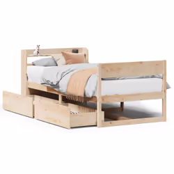 vidaXL Bed Frame without Mattress Bed Base Bedstead 90x200 cm Solid Wood Pine