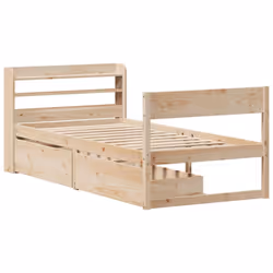 vidaXL Bed Frame without Mattress Bed Base Bedstead 90x200 cm Solid Wood Pine