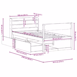 vidaXL Bed Frame without Mattress Bed Base Bedstead 90x200 cm Solid Wood Pine