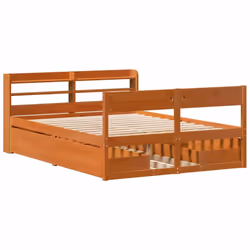 vidaXL Bed Frame without Mattress Bed Wax Brown 140x190 cm Solid Wood Pine