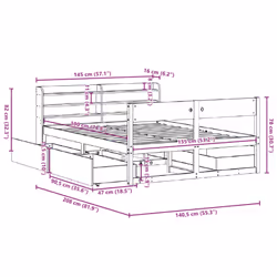 vidaXL Bed Frame without Mattress Bed Base 135x190 cm Double Solid Wood Pine