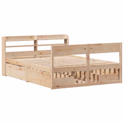 vidaXL Bed Frame without Mattress 120x190 cm Small Double Solid Wood Pine