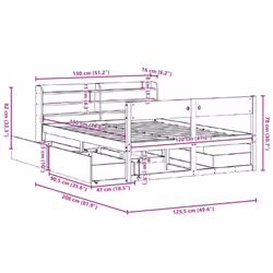 vidaXL Bed Frame without Mattress 120x190 cm Small Double Solid Wood Pine