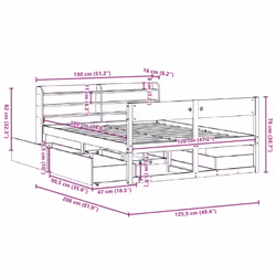 vidaXL Bed Frame without Mattress Bed Wax Brown Small Double Solid Wood Pine