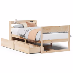 vidaXL Bed Frame without Mattress Bed Base 90x190 cm Single Solid Wood Pine