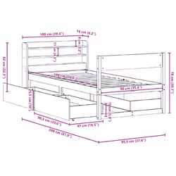 vidaXL Bed Frame without Mattress Bed Base 90x190 cm Single Solid Wood Pine