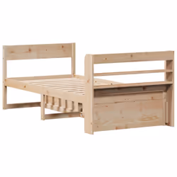 vidaXL Bed Frame without Mattress Bed 75x190 cm Small Single Solid Wood Pine - Additional view 7