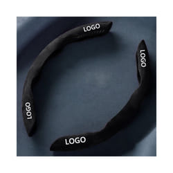 Car Steering Wheel Cover Suede Custom logo For Mercedes Benz AMG GLS A B C E S Class GLK GLA S400 S500 S580 S680 C200 GLS300 GLk - Black For Benz