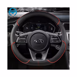 PU Leather  Car Steering Wheel Cover for Kia Ceed Sportage Picanto Cerato Seltos Soul Rio 3 4 5 Auto Accessories - D shape Re ...