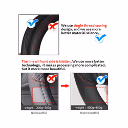 Leather Car Steering Wheel Cover for Volkswagen VW T4 T5 T6 Multivan Caravelle Auto interior Accessories - Blue