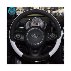 Leather Car Steering Wheel Cover for MINI Cooper R56 Clubman Countryman Clubvan Coupe Auto Accessories - White