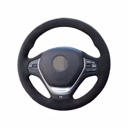 Customized Car Steering Wheel Cover Hand Sewing Black Suede Original Steering Wheel Braid For BMW F20 F21 F22 F23 F30 F31 F34 - Style 4