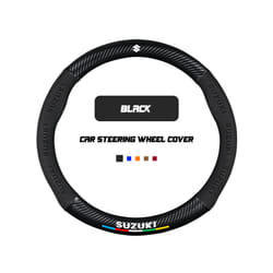 Car Steering Wheel Cover for Suzuki Swift Grand Sport Vitara Sx4 Ignis Baleno Jimny Samurai Alto Alivio Ciaz Celerio S-Cross - O Black