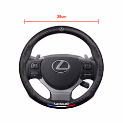 3D Embossing Car Steering Wheel Cover For Lexus GS300 ES330 ES350 NX300H ES300 IS300 GX470 RX300 IS250 GX460 CT200H NX300 GS400 - Black