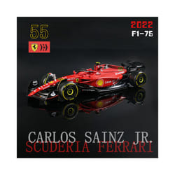 1:43 Latest #55 Sainz 2022 F1 Ferrari F1-75 75th anniversary #16 Leclerc  Alloy Toy Car Model Super Formula Die Cast Mod - 2022 F1-75 No.55