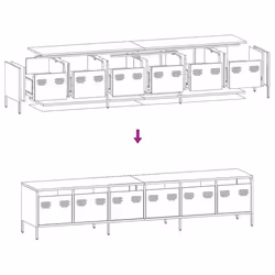 vidaXL TV Cabinet Pink 202x39x43.5 cm Cold-rolled Steel TV stand TV sideboard - anthracite - Additional view 10