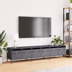 vidaXL TV Cabinet Pink 202x39x43.5 cm Cold-rolled Steel TV stand TV sideboard - anthracite - Additional view 2